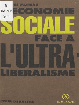 cover image of L'économie sociale face à l'ultra-libéralisme